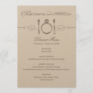 Eat Drink and Be Married Kraft Wedding Dinner Menu