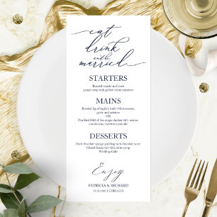 Eat Drink and Be Married Menu For Plate