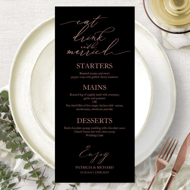 Eat Drink and Be Married Menu For Plate (Creator Uploaded)