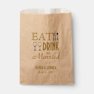 Eat Drink and be Married Personalised Silverware Favour Bag