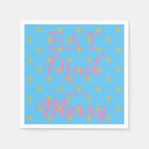 Eat Drink and be Married   polka dot pattern Napkin