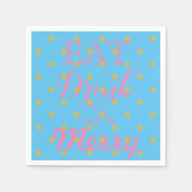 Eat Drink and be Married | polka dot pattern Napkin (Front)