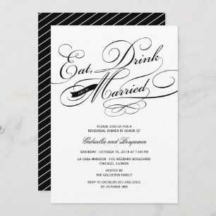 Eat Drink And Be Married Rehearsal Dinner Invite