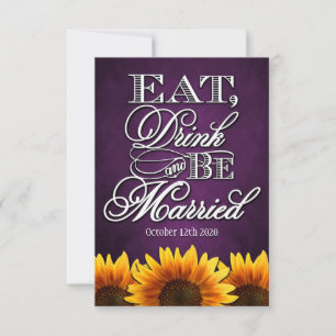 Eat Drink and Be Married Rustic Wedding RSVP Cards