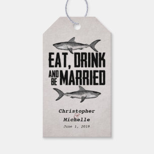 Eat, Drink and be Married Shark Wedding Gift Tags