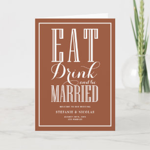 Eat, Drink and Be Married Terracotta Wedding Program