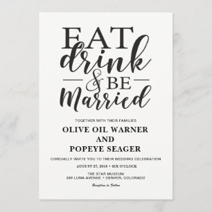 Eat Drink and Be Married Wedding Invitation