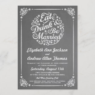 Eat Drink and Be Married Wedding Invitation