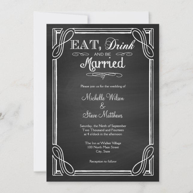 Eat Drink and be Married Wedding Invitations (Front)