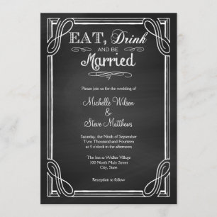 Eat Drink and be Married Wedding Invitations