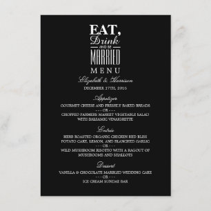 Eat, Drink and be Married Wedding Menu