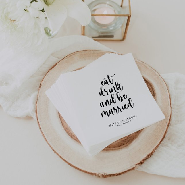 Eat Drink and Be Married Wedding Napkin (Creator Uploaded)