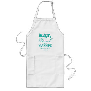 Eat drink and be married wedding party BBQ apron