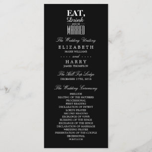 Eat, Drink and be Married Wedding Program