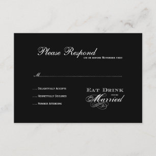 Eat Drink and be Married  Wedding rsvp Card