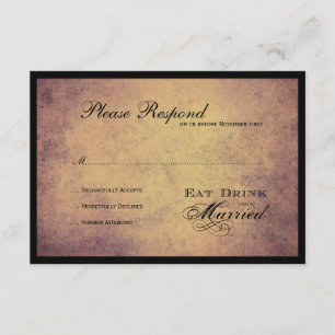Eat Drink and be Married Wedding rsvp Card