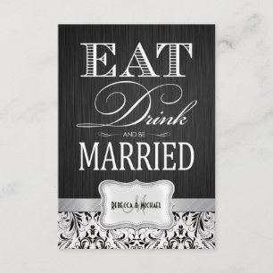 Eat Drink and be Married Wedding RSVP Card