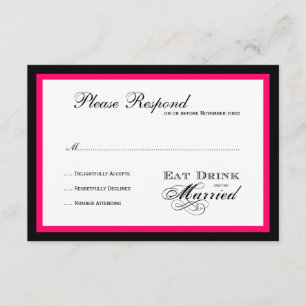 Eat Drink and be Married Wedding rsvp Card