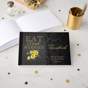 Eat, Drink and Be Married Yellow Guestbook