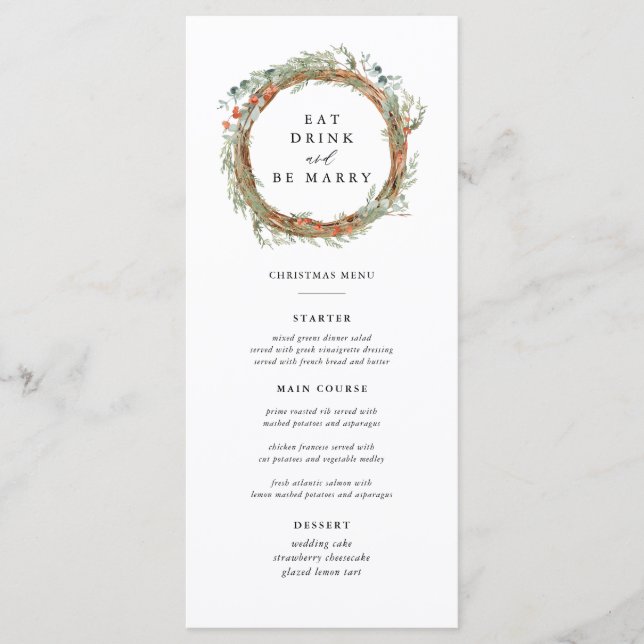 Eat Drink and Be Marry Christmas Party Menu (Front)