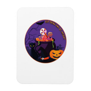 Eat Drink And Be Meowy Cute Casual Magnet