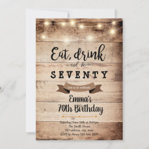 Eat drink and be merry adult birthday invitation