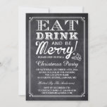 Eat Drink and Be Merry Chalkboard Christmas Party Invitation<br><div class="desc">Create your perfect invitation with this pre-designed templates, you can easily personalise it to be uniquely yours. For further customisation, please click the "customise further" link and use our easy-to-use design tool to modify this template. If you prefer Thicker papers / Matte Finish, you may consider to choose the Matte...</div>