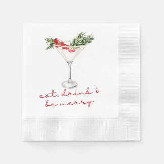 Eat, Drink, and Be Merry Christmas Napkin