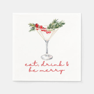 Eat, Drink, and Be Merry Christmas Napkin
