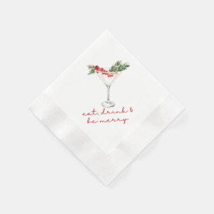 Eat, Drink, and Be Merry Christmas Napkin