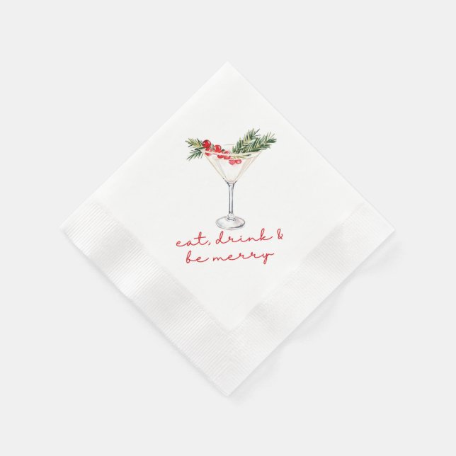 Eat, Drink, and Be Merry Christmas  Napkin (Corner)
