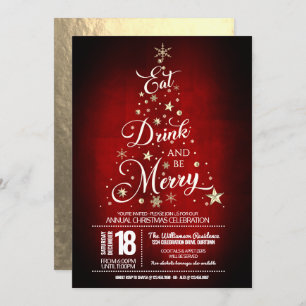 Eat, Drink and Be Merry Christmas Party Invitation