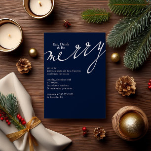 Eat, Drink, and Be Merry - Christmas Party Invitation