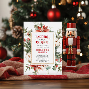 Eat Drink and be Merry Christmas Party Invitation