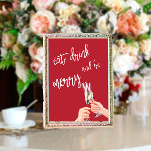 Eat, Drink and Be Merry Christmas Postcard