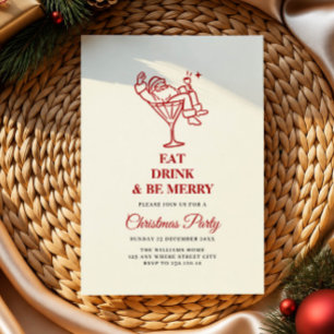 Eat Drink and Be Merry classic christmas Invitation