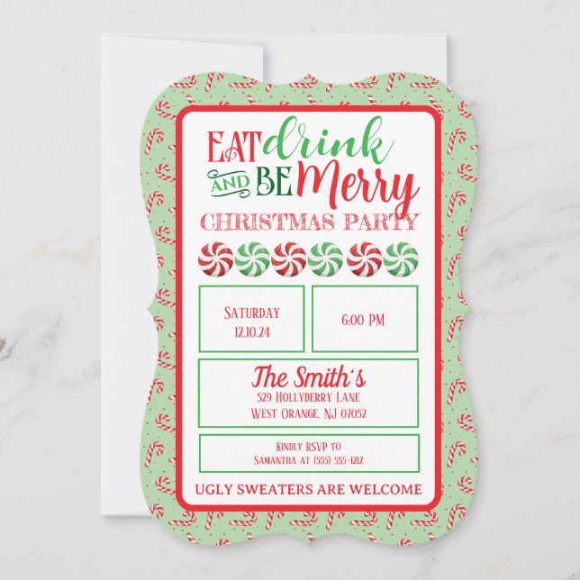 Eat Drink and Be Merry Flat Card (Front)