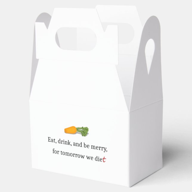 "Eat, Drink, and be Merry, for Tomorrow We Diet" Favour Box (Opened)
