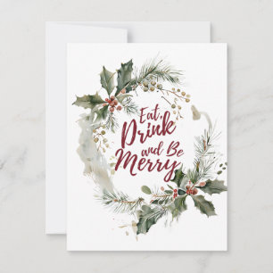Eat, Drink, and Be Merry Holiday Card