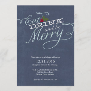 Eat, Drink, and be Merry Holiday Party Invitation