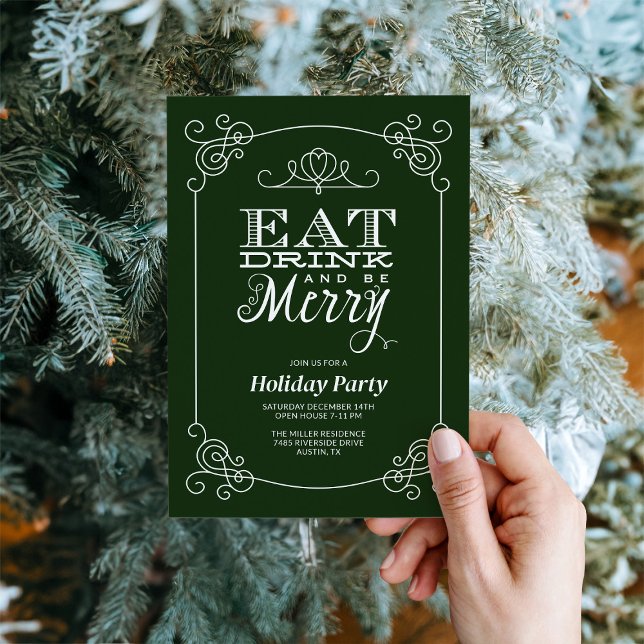 Eat Drink and Be Merry Holiday Party Invitation (Creator Uploaded)