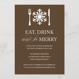 EAT DRINK AND BE MERRY   HOLIDAY PARTY INVITATIONS