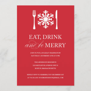 EAT DRINK AND BE MERRY HOLIDAY PARTY INVITATIONS