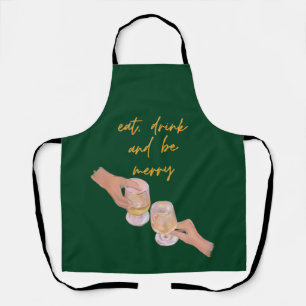 Eat, Drink and be Merry, Merry, Christmas, Retro Apron