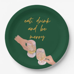 Eat, Drink and be Merry, Merry, Christmas, Retro Paper Plate