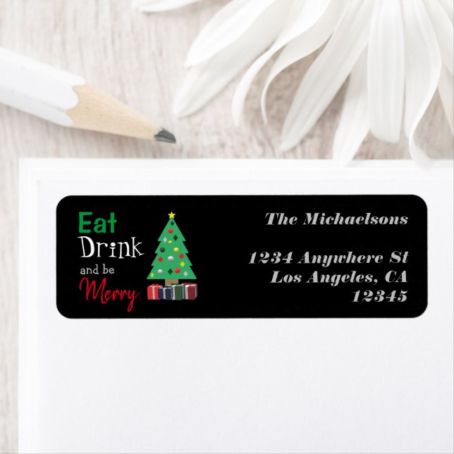 Eat, Drink, and be Merry Return Address Label (Insitu)