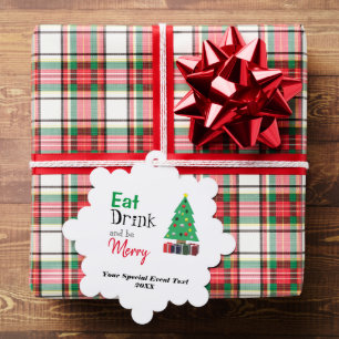 Eat, Drink, and be Merry Tree Decoration Card