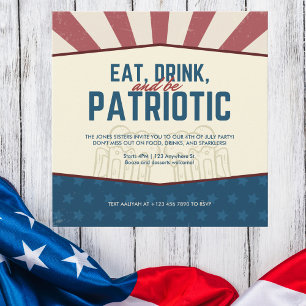 Eat, Drink, and Be Patriotic Invitation