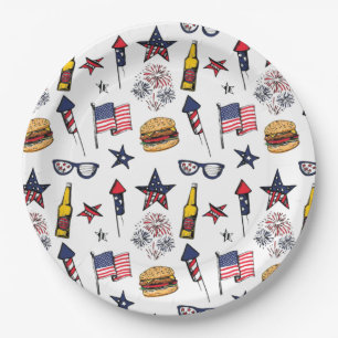 Eat, Drink and Be Patriotic July 4th Paper Plates