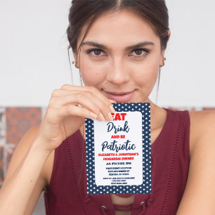 Eat Drink And Be Patriotic Rehearsal Dinner Invitation